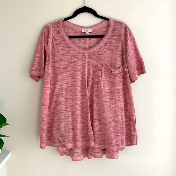 Umgee Drapey Blouse Rose Pink Basic Essential Tshirt Barbie Cottagecore - Picture 1 of 5